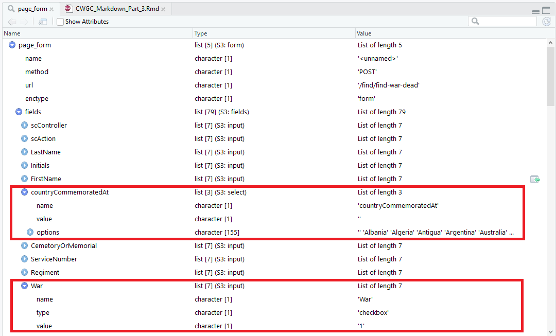 Figure 1. Form search fields and names