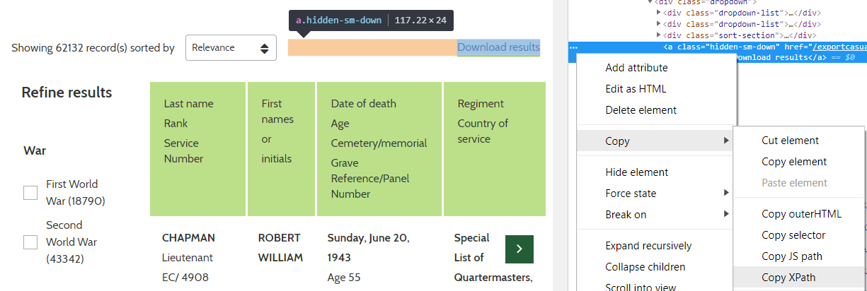 Figure 1. Form search fields and names